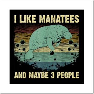 Funny Manatee For Men Women Toddlers Manatee Love Posters and Art